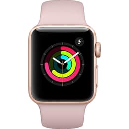 Apple Watch (Series 3) 2017 GPS 38 - Aluminium Guld - Sport-loop Rosa