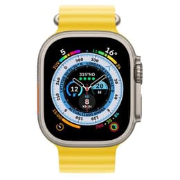 Apple Watch Ultra (2022) GPS + Mobilnät 49 mm - Titan naturligt titan - Havsband Gul
