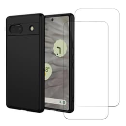 Skal Google Pixel 7a och 2 st skärmskydd - Silikon - Svart