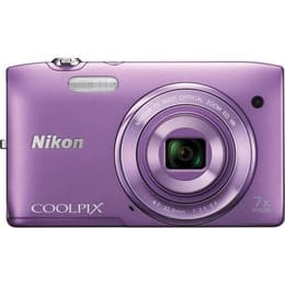 Kompakt Coolpix S3500 - Lila + Nikon Nikkor Wide Optical Zoom ED VR 26-182 mm f/3.4-6.4 f/3.4-6.4
