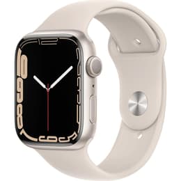Apple Watch (Series 7) 2021 GPS 45 - Aluminium Guld - Sportband Stjärnljus