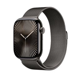 Apple Watch Series 10 (2024) GPS 46 mm - Aluminium gagatsvart - Milanese loop Svart