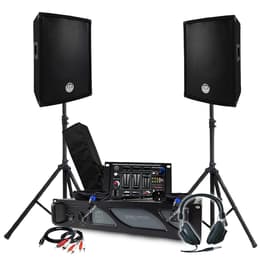 Pack Sono BM SONIC Amplificateur 1000W, Paire d'Enceintes Passives 2x300W, Table de Mixage, Pieds, Casque DJ, Câbles et Micro PA högtalare
