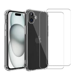 Skal iPhone 16 Plus och 2 st skärmskydd - TPU - Genomskinlig