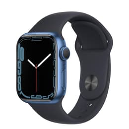 Apple Watch (Series 7) 2021 GPS + Mobilnät 41 - Aluminium Blå - Sportband Blå