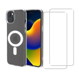 Skal iPhone 15 och 2 st skärmskydd - TPU - Genomskinlig