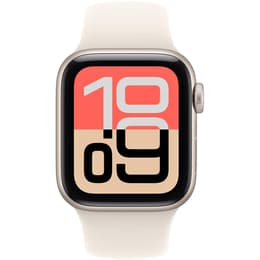 Apple Watch (2025) GPS + Mobilnät 40 mm - Aluminium Stjärnglans - Sportband Vit