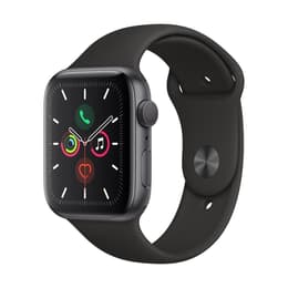 Apple Watch (Series 5) 2019 GPS 44 - Aluminium Grå - Sportband Svart