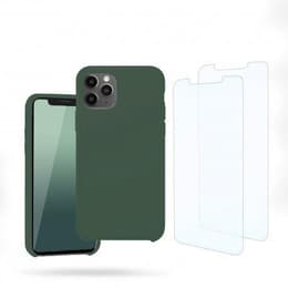 Skal iPhone 11 Pro Max och 2 st skärmskydd - Silikon - Grön