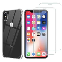 Skal iPhone XS,iPhone X och 2 st skärmskydd - TPU - Genomskinlig