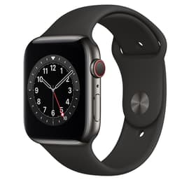 Apple Watch (Series 6) 2020 GPS 44 - Rostfritt stål Grafit - Sport-loop Svart