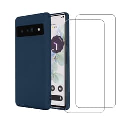 Skal Google Pixel 7 och 2 st skärmskydd - Silikon - Marinblå