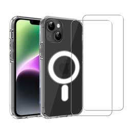Skal iPhone 14 Plus och 2 st skärmskydd - TPU - Genomskinlig