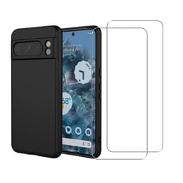 Skal Google Pixel 8 Pro och 2 st skärmskydd - Silikon - Svart