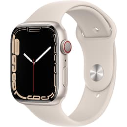 Apple Watch (Series 7) 2021 GPS + Mobilnät 45 - Aluminium Stjärnglans - Sportband Stjärnljus