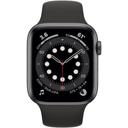 Apple Watch (Series 6) 2020 GPS + Mobilnät 44 - Aluminium Grå utrymme - Sport-loop Svart