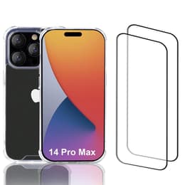 Skal iPhone 14 Pro Max och 2 st skärmskydd - Återvunnen plast - Genomskinlig