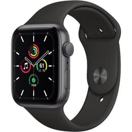 Apple Watch (Series SE) 2020 GPS 44 - Aluminium Grå utrymme - Sportband Svart