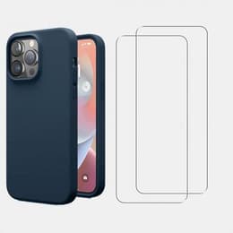 Skal iPhone 14 Pro Max och 2 st skärmskydd - TPU - Blå