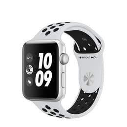Apple Watch (Series 3) 2017 GPS + Mobilnät 42 - Aluminium Silver - Nike Sport band Vit