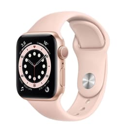 Apple Watch (Series 6) 2020 GPS 44 - Aluminium Guld - Sport-loop Rosa sand