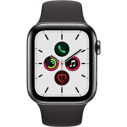 Apple Watch (Series 5) 2019 GPS + Mobilnät 44 - Rostfritt stål Svart - Sport-loop Svart