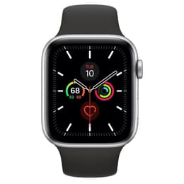 Apple Watch (Series 4) 2018 GPS 44 - Rostfritt stål Silver - Sport-loop Svart
