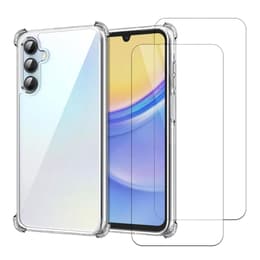 Skal Galaxy A15 och 2 st skärmskydd - TPU - Genomskinlig