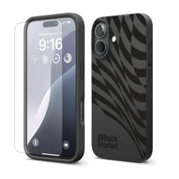 Back Market Skal iPhone 16+ och skyddsskärm - Återvunnen plast - Svart
