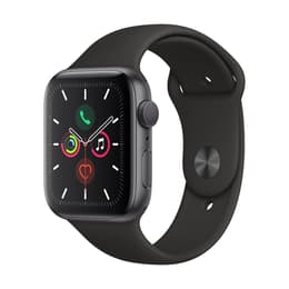 Apple Watch (Series 5) 2019 GPS 44 - Aluminium Grå utrymme - Sportband Svart