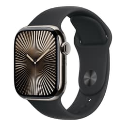 Apple Watch Series 10 (2024) GPS + Mobilnät 46 mm - Titan naturligt - Sportband Svart