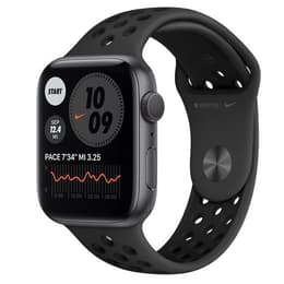 Apple Watch (Series 6) 2020 GPS + Mobilnät 44 - Aluminium Grå utrymme - Nike Sport band Svart