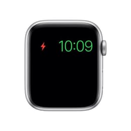 Apple Watch (Series 5) 2019 GPS + Mobilnät 44 - Aluminium Silver - Sportband Svart