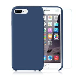 Skal iPhone 7 Plus/8 Plus och 2 st skärmskydd - Silikon - Koboltblå