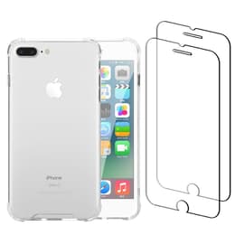 Skal iPhone 7 Plus/iPhone 8 Plus och 2 st skärmskydd - Återvunnen plast - Genomskinlig