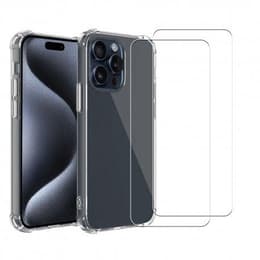Skal iPhone 15 Pro och 2 st skärmskydd - TPU - Genomskinlig