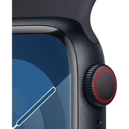 Apple Watch Series 9 (2023) GPS + Mobilnät 45 mm - Aluminium Midnight - Sportband Svart