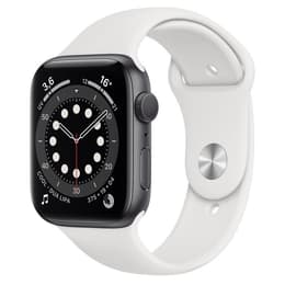 Apple Watch (Series 4) 2018 GPS 44 - Aluminium Grå utrymme - Sport loop Vit