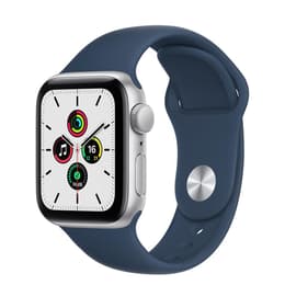 Apple Watch (Series SE) 2020 GPS 44 - Aluminium Silver - Sportband Blå