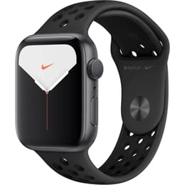 Apple Watch (Series 5) 2019 GPS + Mobilnät 44 - Aluminium Grå utrymme - Sport Nike Svart