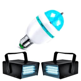 Strobes + Ampoule Mini DIAMS 4 LED's RVBA Lytor Light Mode AUTO, Culot E-27 Belysning