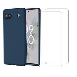 Skal Google Pixel 6a och 2 st skärmskydd - TPU - Blå