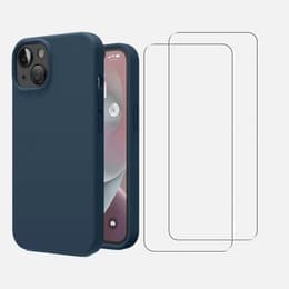 Skal iPhone 14 och 2 st skärmskydd - TPU - Blå