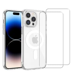 Skal iPhone 14 Pro Max och 2 st skärmskydd - TPU - Genomskinlig