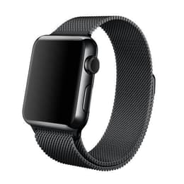 Apple Watch (Series 1) 42 - Rostfritt stål Grå utrymme - Milanese Svart