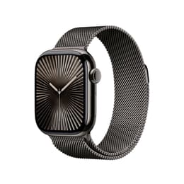 Apple Watch Series 10 (2024) GPS 42 mm - Aluminium gagatsvart - Milanese loop Svart