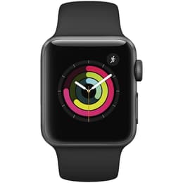 Apple Watch (Series 3) 2017 GPS 42 - Aluminium Grå - Sportband Svart