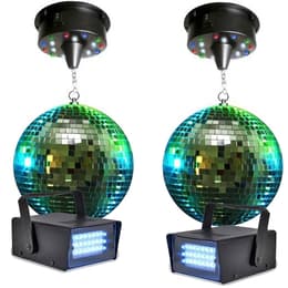2 Boules à facettes 20cm + moteurs 18 LED + 2 Mini strobe Lytor Audio-tillbehör