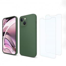 Skal iPhone 13 och 2 st skärmskydd - Silikon - Grön