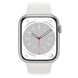 Apple Watch Series 9 (2023) GPS + Mobilnät 45 mm - Aluminium Silver - Sportband Vit